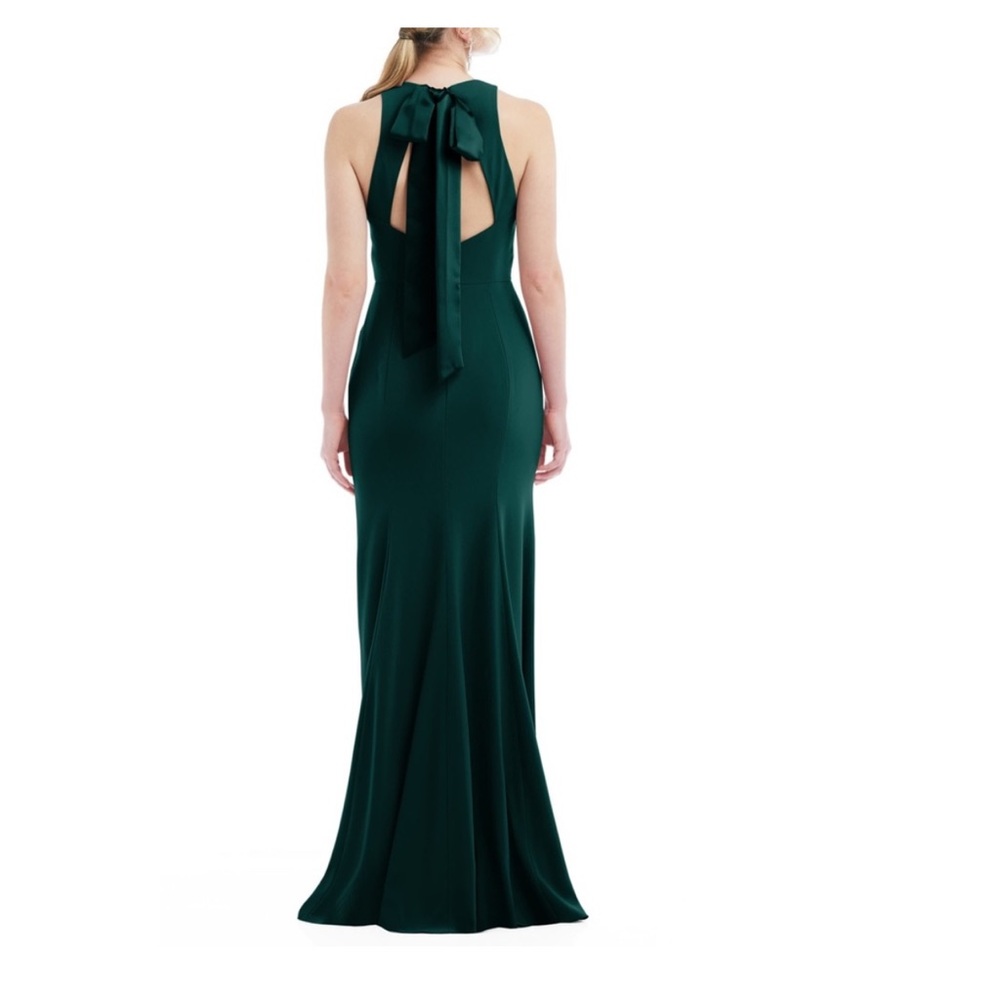 New Dessy Collection Evergreen Open Back Maxi Tie Back Dress Size 4 - Picture 5 of 5